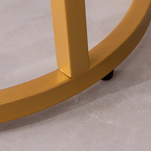 Rounded Shaped Golden Metal End Side Table