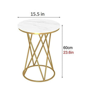 Rounded Side End Designer Golden Metal Finish Side Table