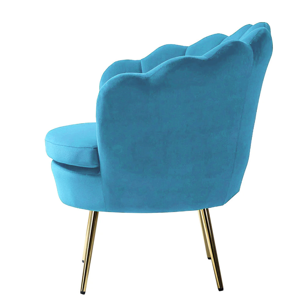 Sky Blue Velvet Chair For Living Room