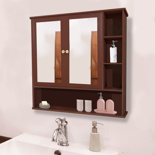 Space Saving Bathroom Mirror Cabinet with 6 Spacious Shelves