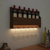 Design Backlit MDF Mini Bar Shelf in Walnut Finish