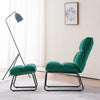 Rich Green Velvet Chair with Footrest