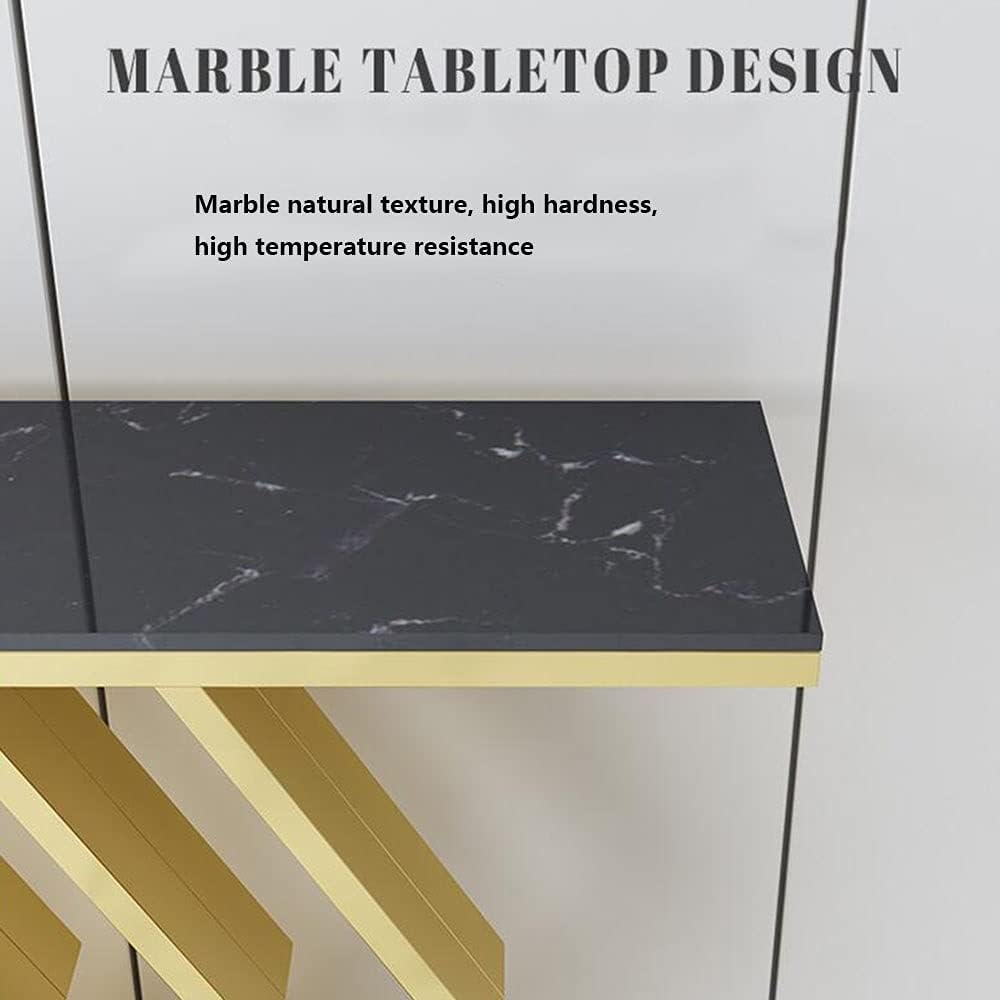 The Essence Of Style Black Marble Golden Console Table