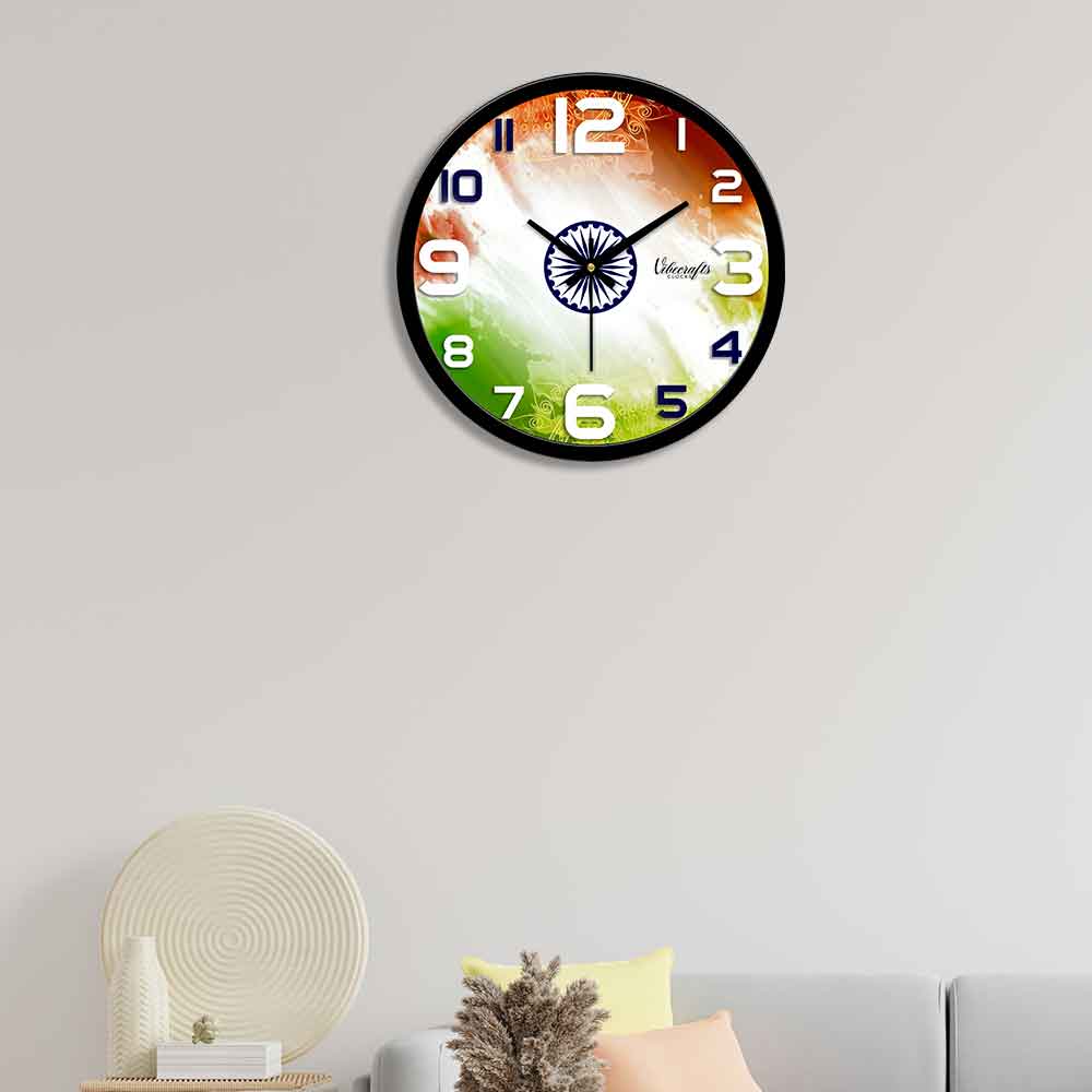 Indian Flag Designer Wall Clock