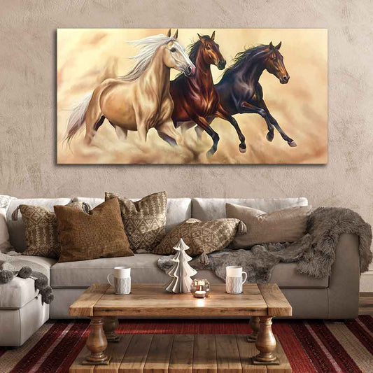 Horses Running Premium Quality Wall Painting