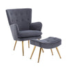 Premium Grey Lounge Chair with Ottoman
