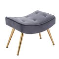 Tufted Long Back Premium Grey Lounge Chair with Ottoman