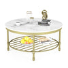 Two Tier Round Coffee Table with White Marble