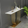 U-Shape White Marble Golden Console Table