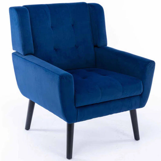 Blue Luxurious Soft Velvet Armchair