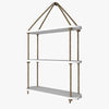 Wall Hanging Planter Shelf with Rope Three Layer (White Color)