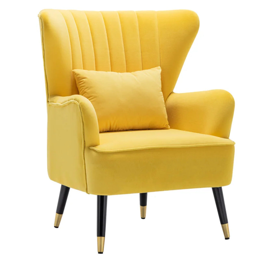 Yellow Color Accent Chair with Cushion