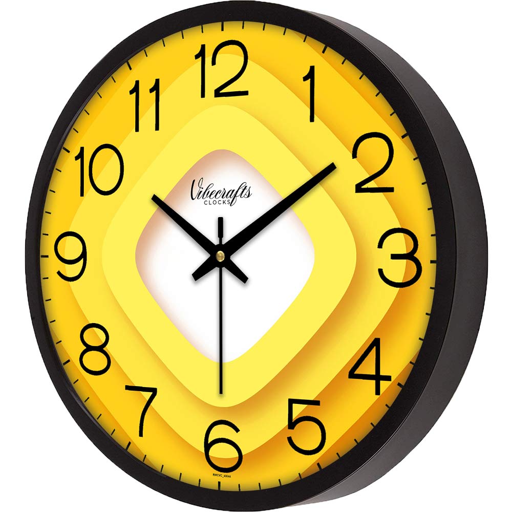 Yellow Colour Wall Clock