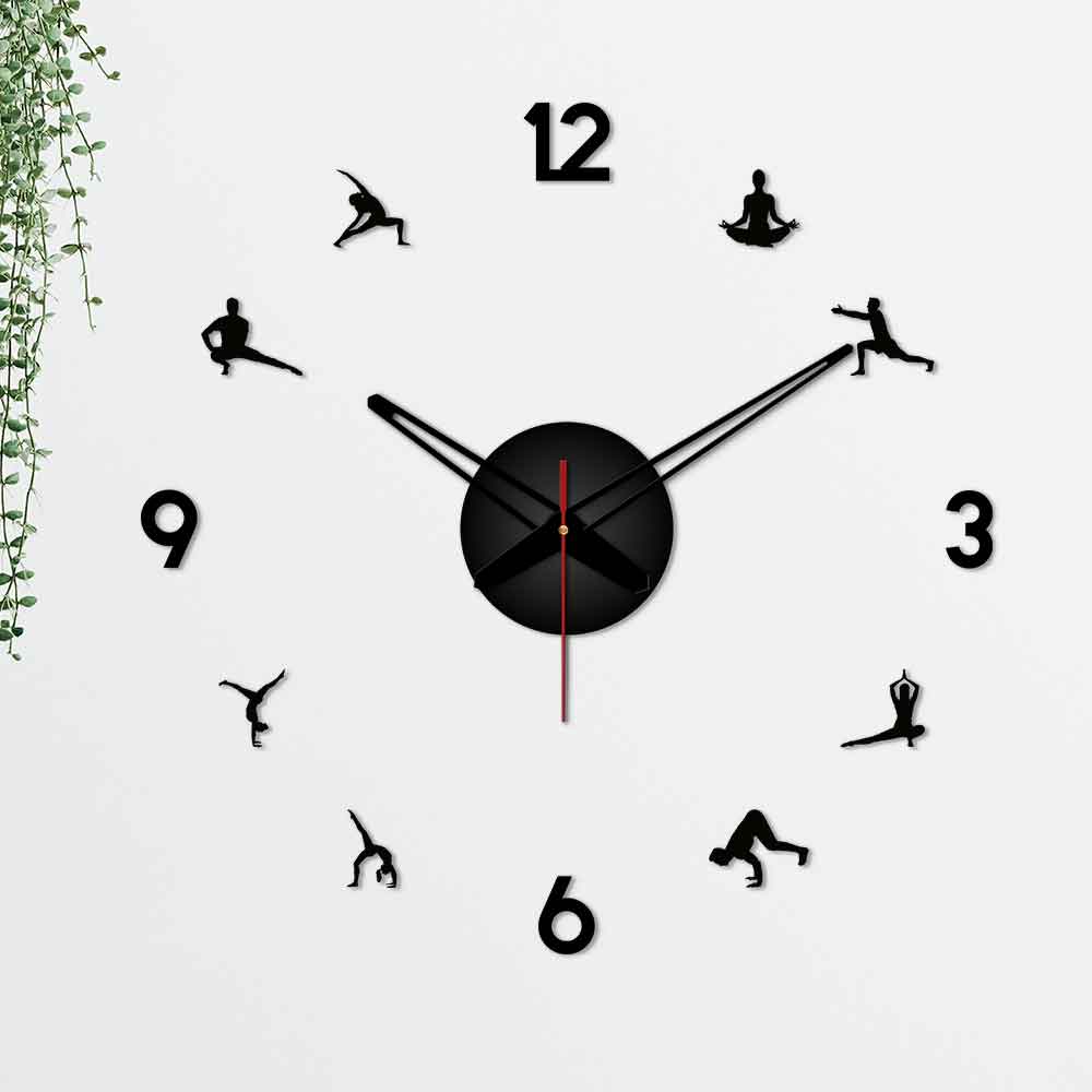 Yoga Postures Designer Big Size 3D Infinity Wall Clock