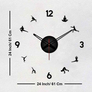 Yoga Postures Designer Big Size 3D Infinity Wall Clock