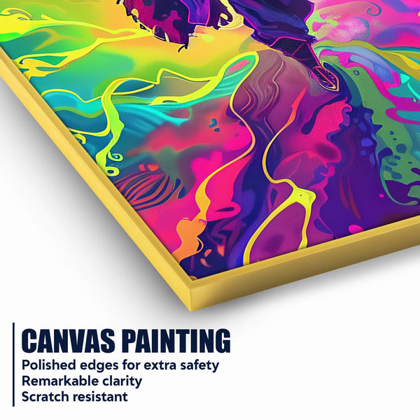 Vibrant Lone Samurai Cotton Canvas Wall Painting