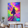 Vibrant Lone Samurai Cotton Canvas Wall Painting