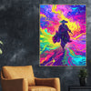 Vibrant Lone Samurai Cotton Canvas Wall Painting