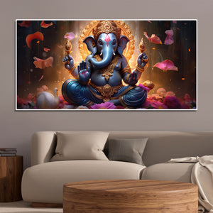 Lord Shiv Shankar Statue Premium Canvas Wall Painting