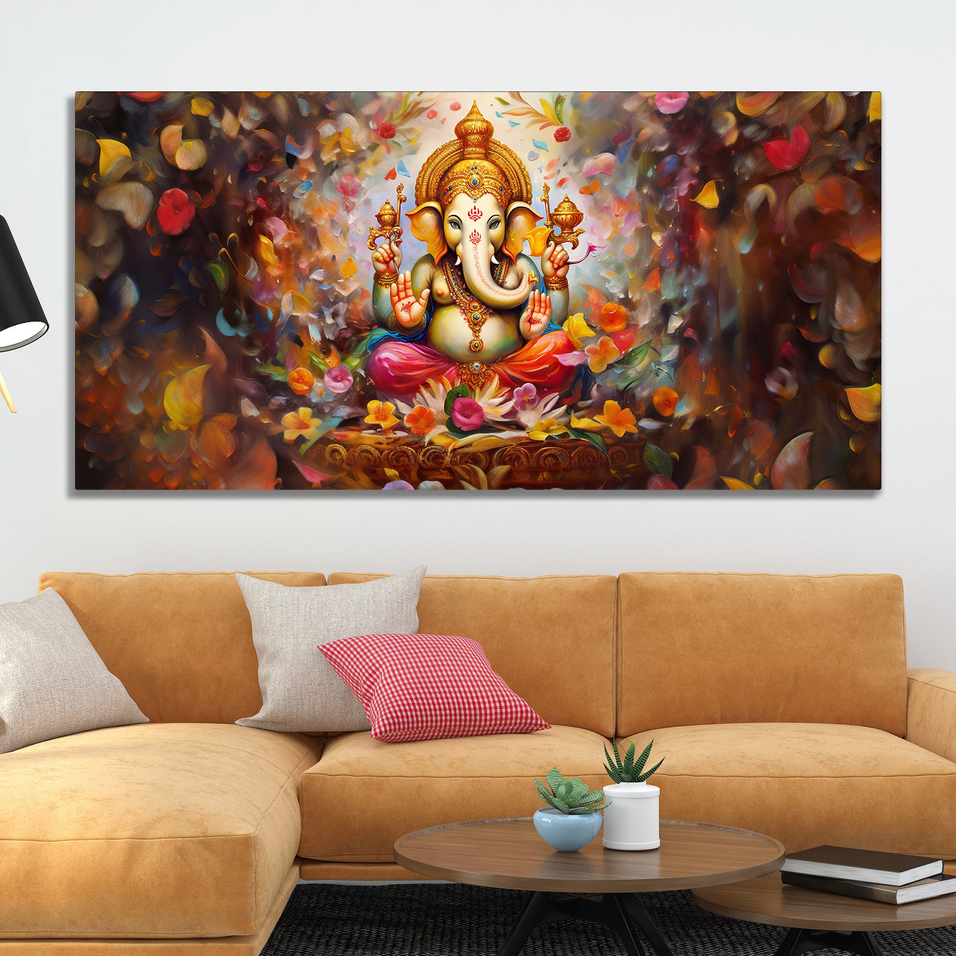 Vighnaharta Shree Ganesh Premium Canvas Wall Painting