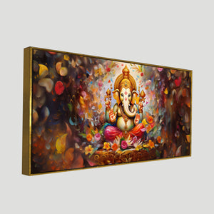 Vighnaharta Shree Ganesh Premium Canvas Wall Painting