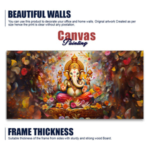 Vighnaharta Shree Ganesh Premium Canvas Wall Painting