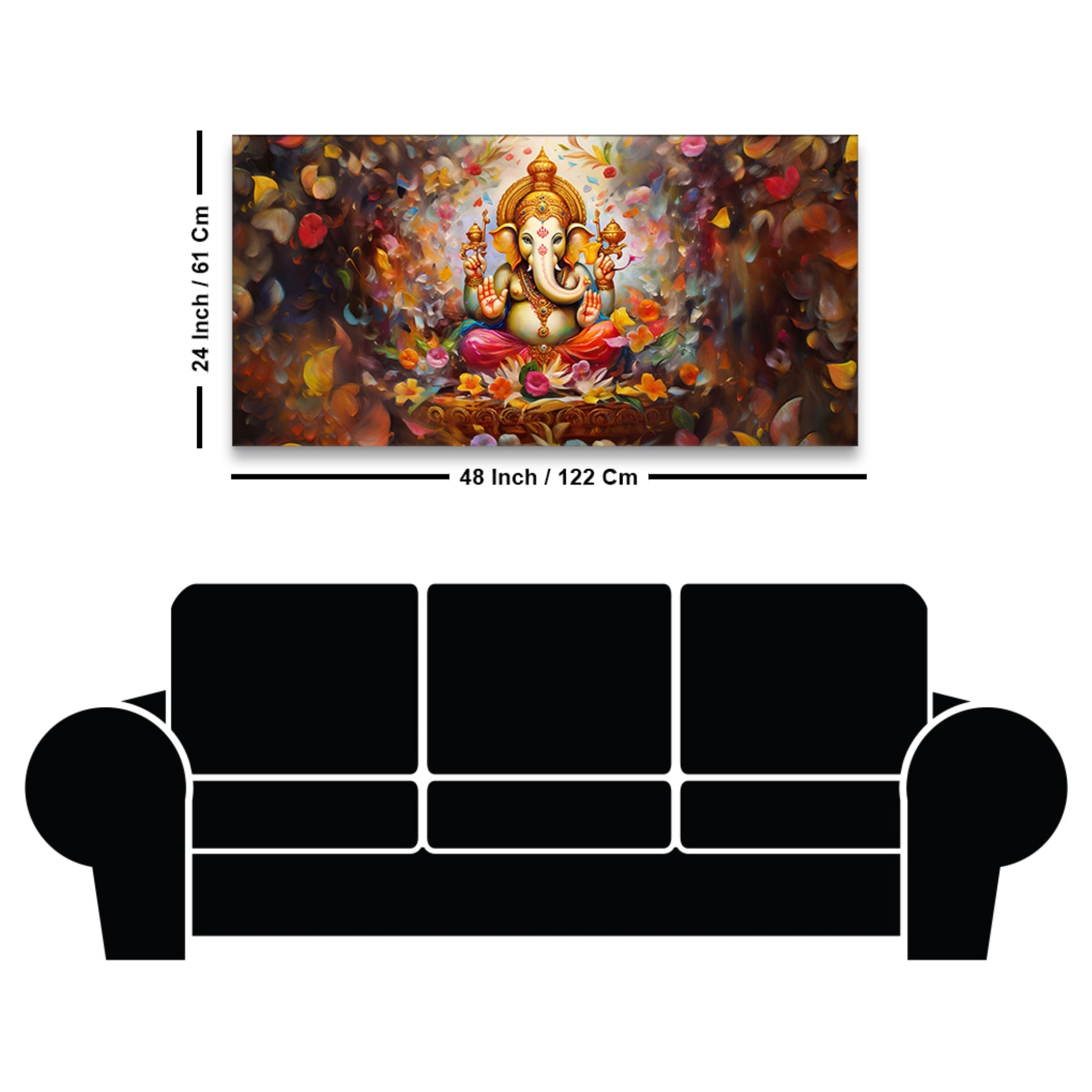 Vighnaharta Shree Ganesh Premium Canvas Wall Painting