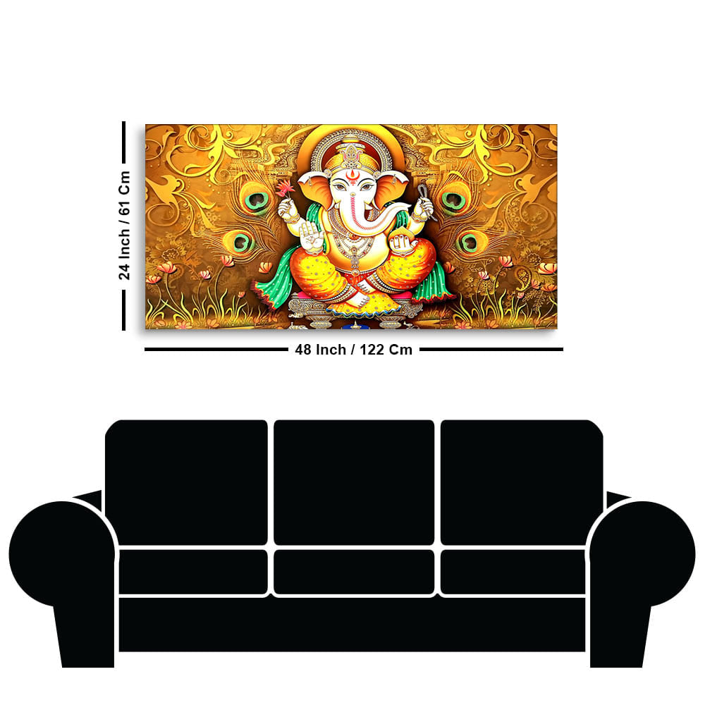 Vignaharta Ganesh Premium Canvas Wall Painting