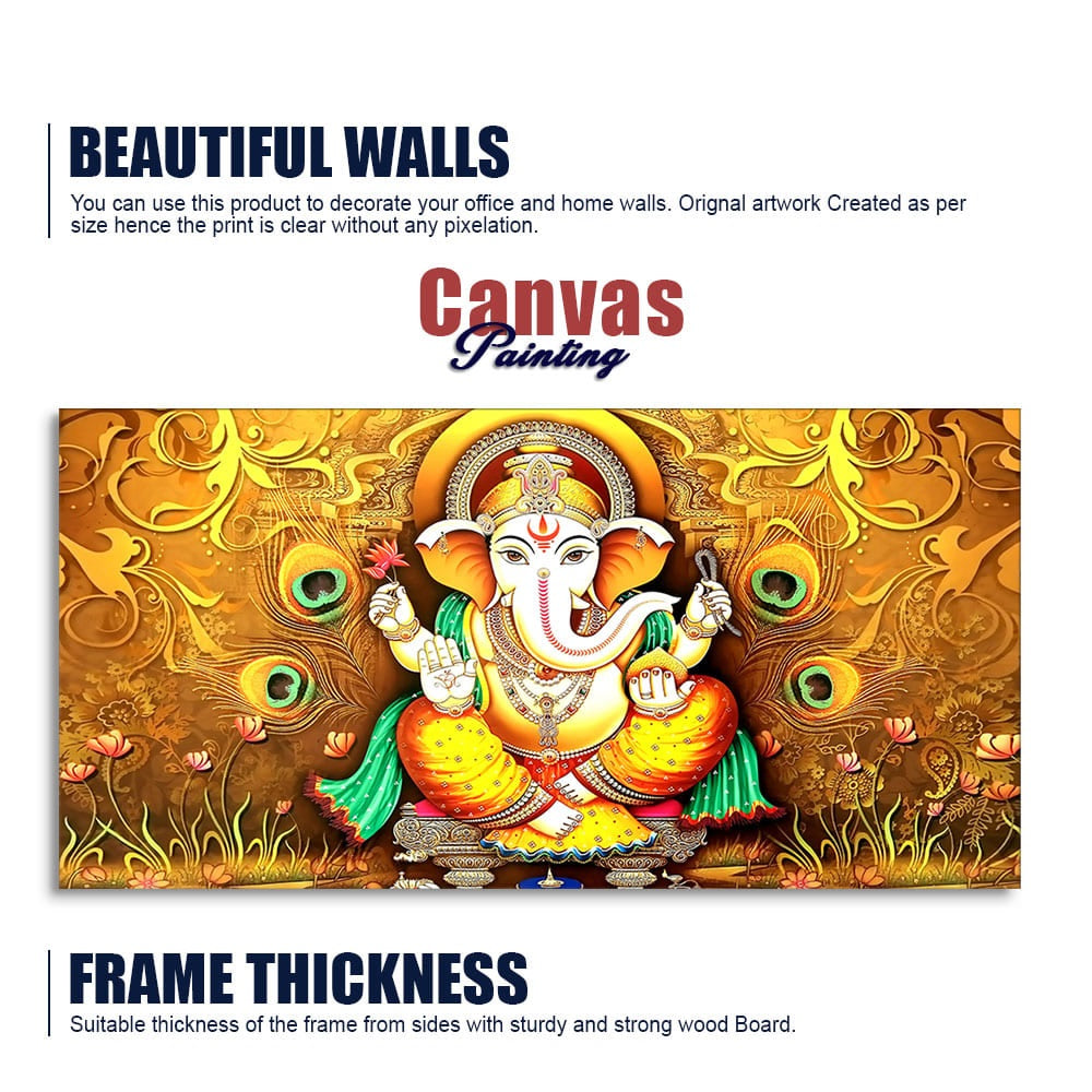 Vignaharta Ganesh Premium Canvas Wall Painting