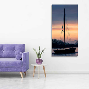 Boat at Sunset Canvas Wall Painting