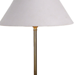 White Solid Traditional Bedside Table Lamp with Golden Finish Base