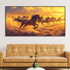 Wild Horses Running at Sunset Wooden Canvas Wall Painting