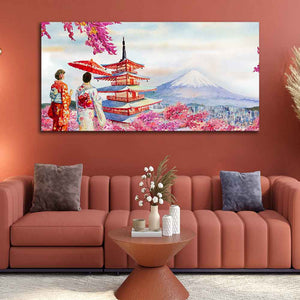 Women in Kimono Canvas Wall Painting