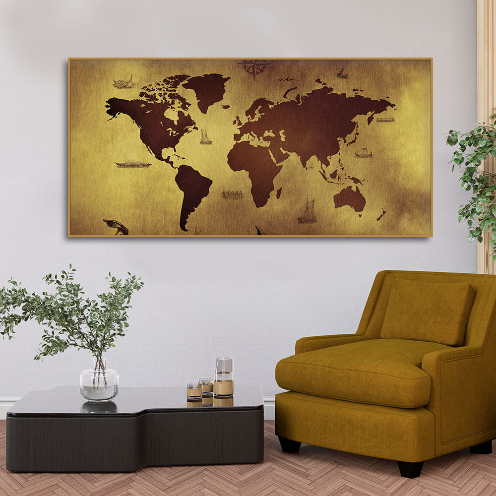 World Map Premium Canvas Wall Painting